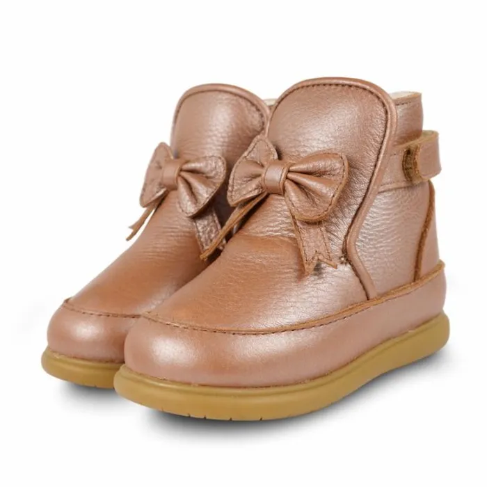 Donsje Amsterdam Toddler Shoes Girls Girls Cemilla Shoes Clay Metallic Leather