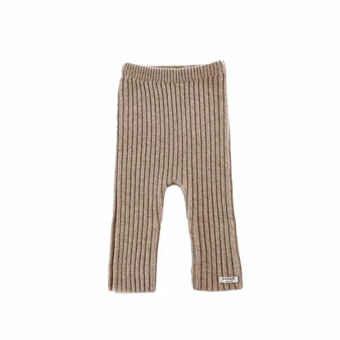 Donsje Amsterdam Trousers and Leggings Baby Olle Merino Wool Trousers Beige Melange
