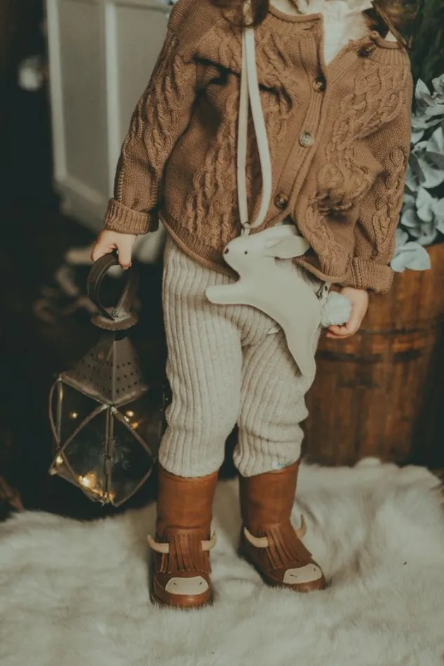 Donsje Amsterdam Trousers and Leggings Baby Olle Merino Wool Trousers Beige Melange