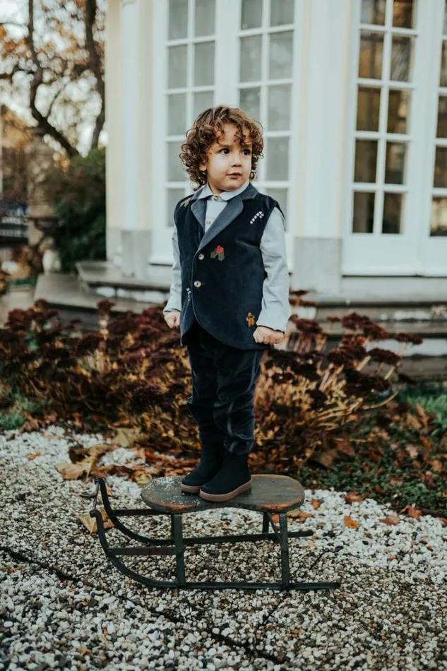 Donsje Amsterdam Trousers Boys Zorzi Tuxedo Trousers Blue Marine