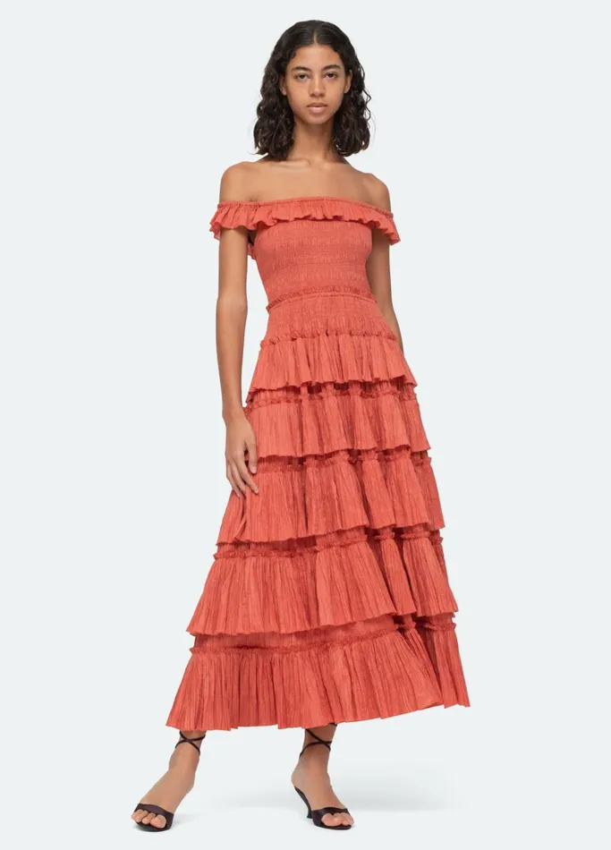 Dresses Women Sea New York Micah Tiered Dress Coral