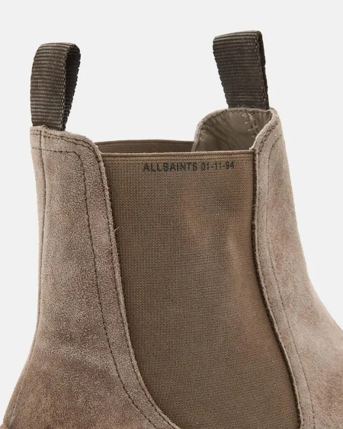 Driver Suede Chelsea Boots Taupe Men AllSaints Shoes and Boots
