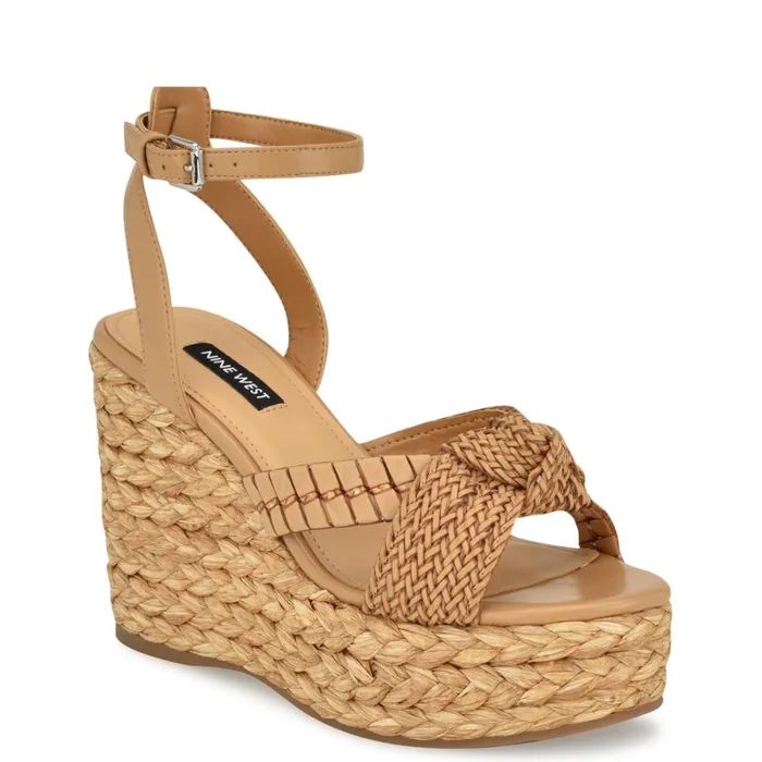 Eaden Woven Wedge Sandals Light Natural Women Nine West Sandals Eaden Woven Wedge Sandals Light Natural Women Nine West Sandals