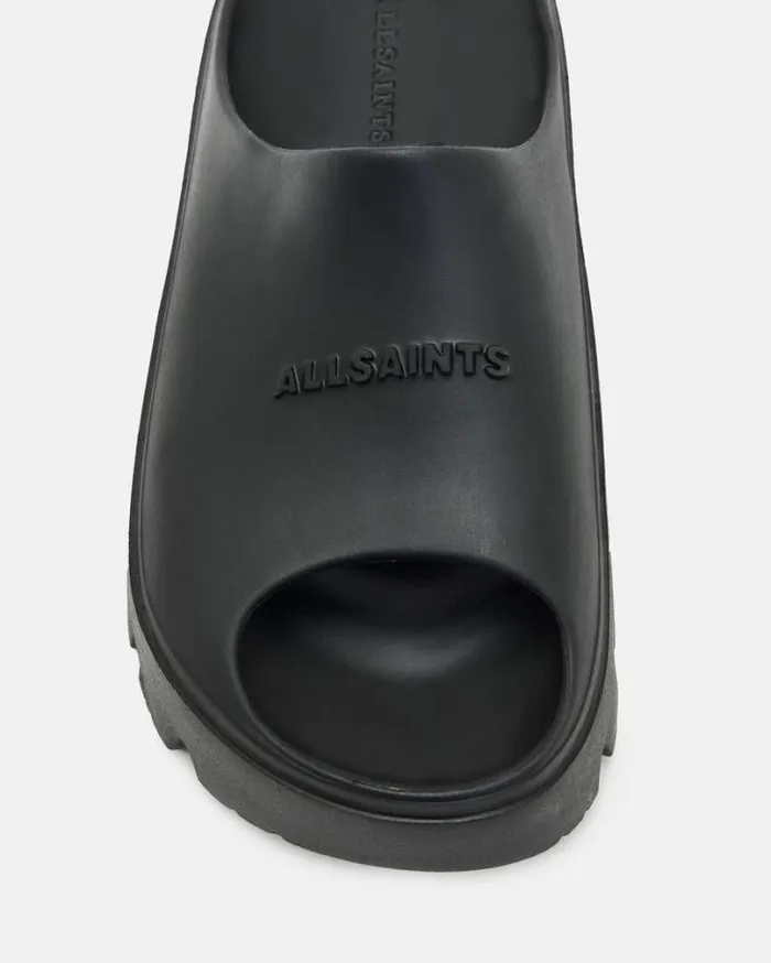 Eclipse Flatform Logo Slides Black Women AllSaints Shoes and Boots