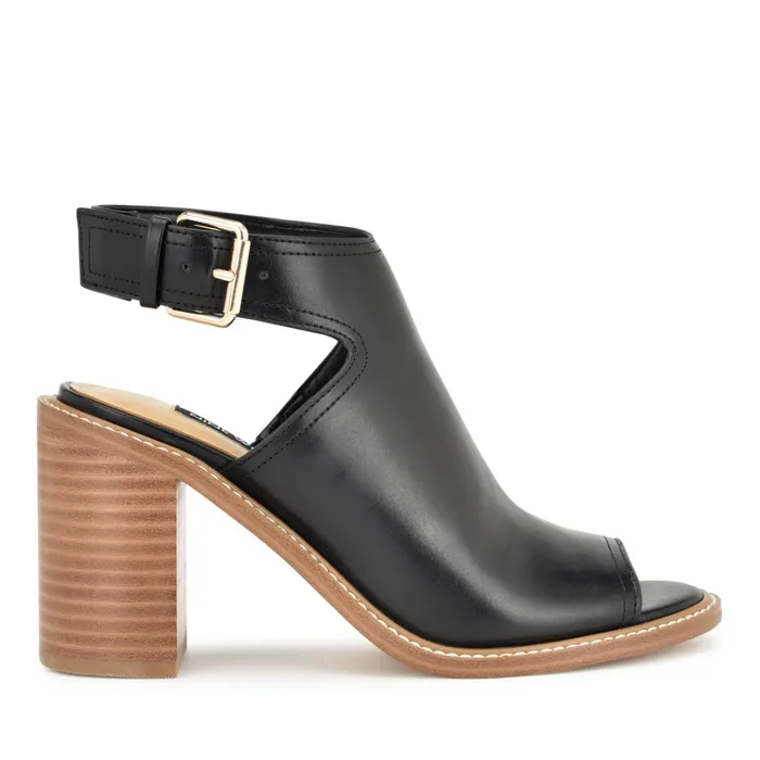 Edward Tailored Sandals Black Women Nine West Mid Heels