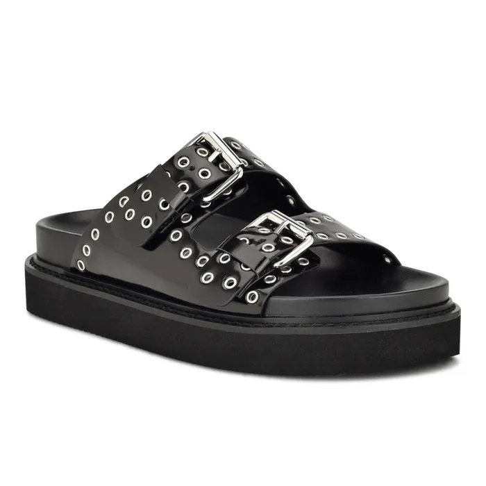 Eleny Buckle Slide Sandals Black Women Nine West Sandals Eleny Buckle Slide Sandals Black Women Nine West Sandals