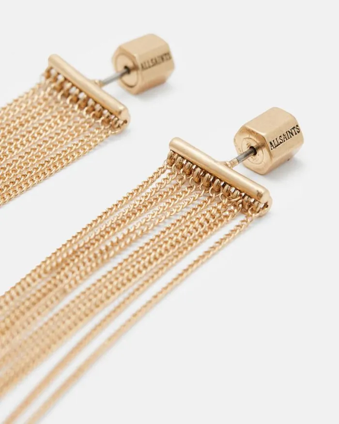 Eliza Gold Tone Fringed Chain Earrings Warm Brass Women AllSaints Accessories Eliza Gold Tone Fringed Chain Earrings Warm Brass Women AllSaints Accessories
