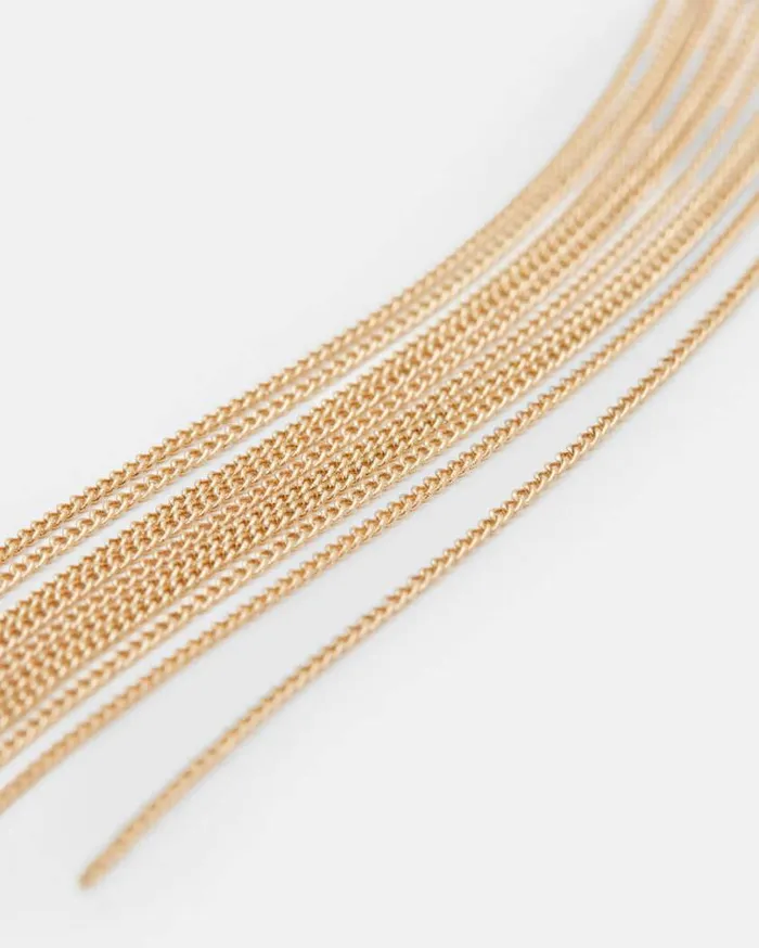 Eliza Gold Tone Fringed Chain Earrings Warm Brass Women AllSaints Accessories Eliza Gold Tone Fringed Chain Earrings Warm Brass Women AllSaints Accessories