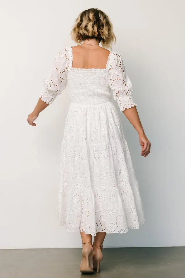 Ella Eyelet Midi Dress White Women Baltic Born Bridal Ella Eyelet Midi Dress White Women Baltic Born Bridal