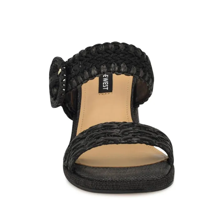 Emerey Woven Slide Sandals Black Women Nine West Low Heel Emerey Woven Slide Sandals Black Women Nine West Low Heel