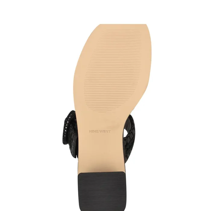 Emerey Woven Slide Sandals Black Women Nine West Low Heel Emerey Woven Slide Sandals Black Women Nine West Low Heel