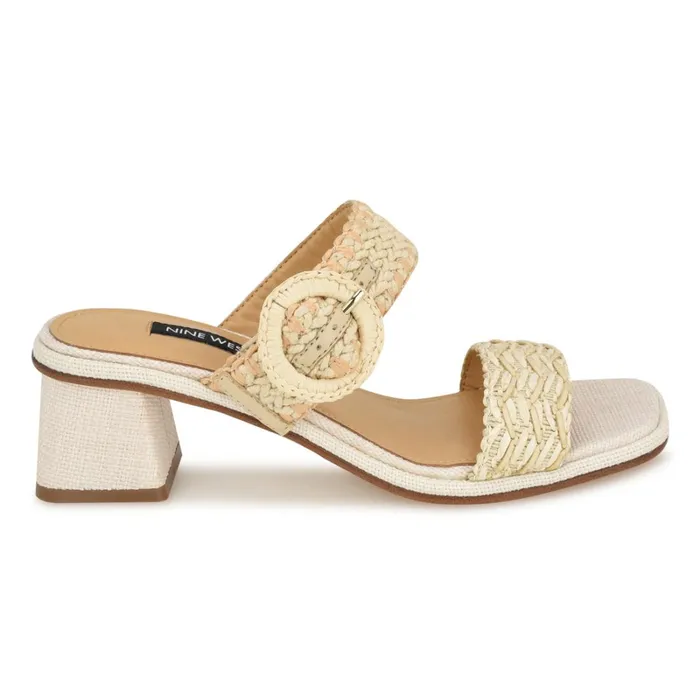Emerey Woven Slide Sandals Natural Women Nine West Dress