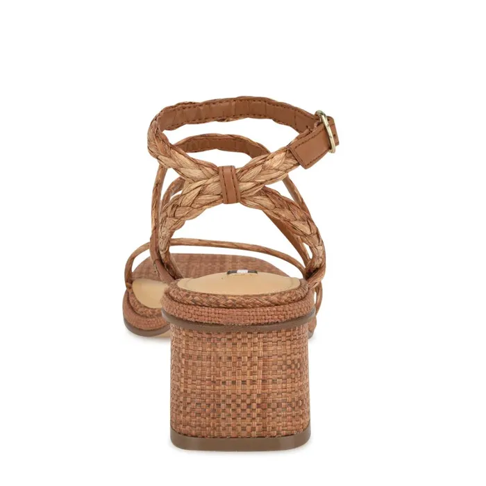 Emolly Raffia Block Heel Sandals Brown Raffia Women Nine West Dress Emolly Raffia Block Heel Sandals Brown Raffia Women Nine West Dress
