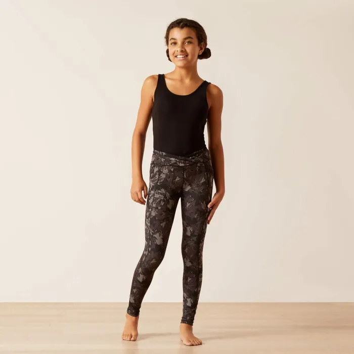 Eos Etch Half Grip Tight Exploded Black Floral Kids Ariat English Riding Clothing Eos Etch Half Grip Tight Exploded Black Floral Kids Ariat English Riding Clothing