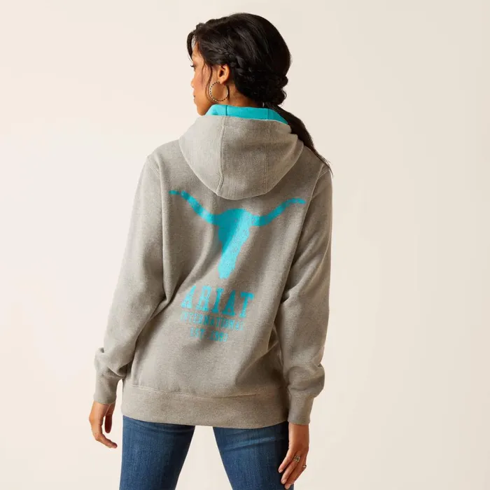 Equipment Hoodie Heather Grey Women Ariat Sweatshirts and Hoodies