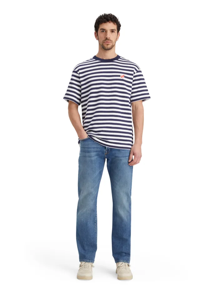 Essential 8211 The Free Spirit Peace Bird Striped Tshirt Navywhite Men Scotch and Soda Essentials