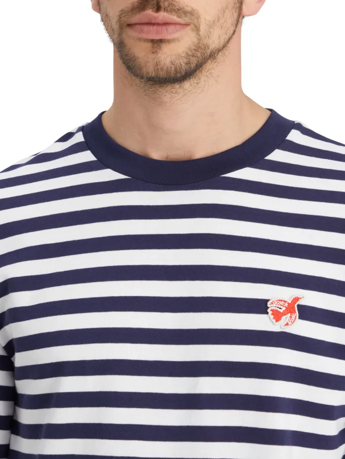 Essential 8211 The Free Spirit Peace Bird Striped Tshirt Navywhite Men Scotch and Soda Essentials Essential 8211 The Free Spirit Peace Bird Striped Tshirt Navywhite Men Scotch and Soda Essentials