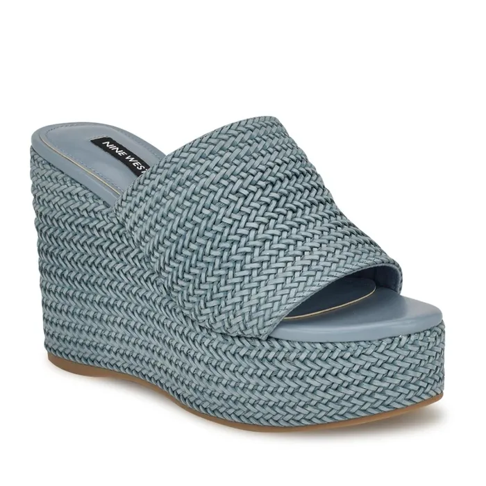 Everie Espadrille Wedge Sandals Blue Women Nine West Sandals Everie Espadrille Wedge Sandals Blue Women Nine West Sandals