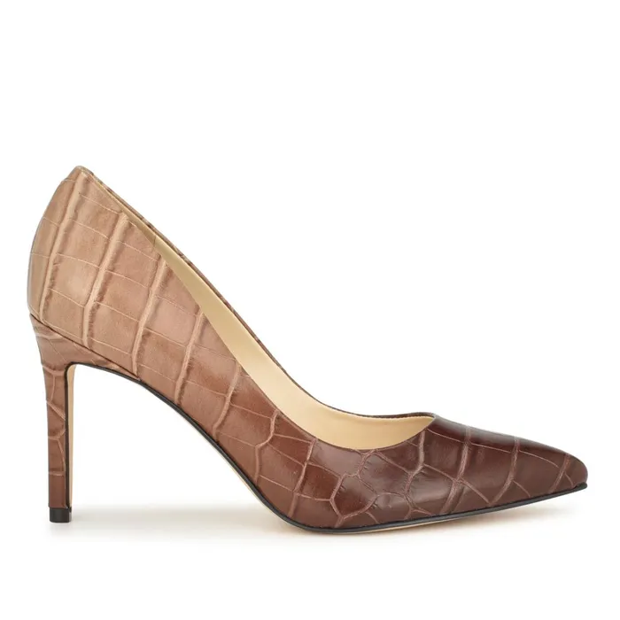Ezra Pointy Toe Pumps Nude Ombre Croco Women Nine West Pumps
