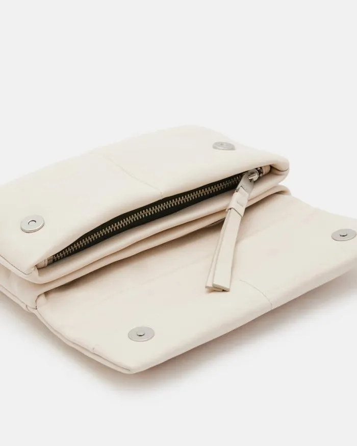 Ezra Quilted Leather Crossbody Bag Desert White Women AllSaints Accessories