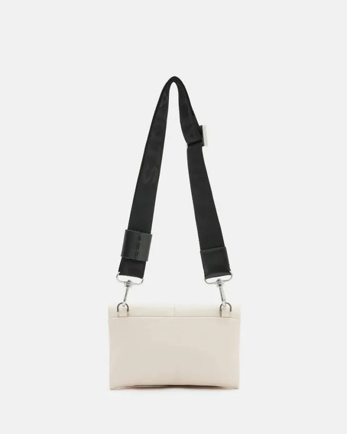 Ezra Quilted Leather Crossbody Bag Desert White Women AllSaints Accessories