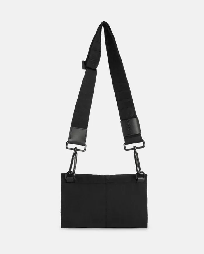 Ezra Recycled Crossbody Bag Black Women AllSaints Handbags and Wallets