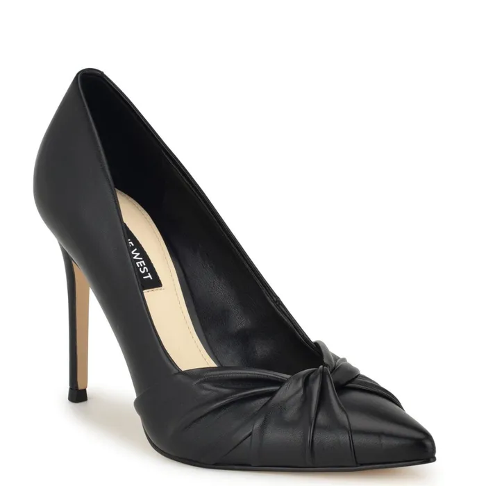 Faiza Knotted Pointy Toe Pumps Black Women Nine West Pumps Faiza Knotted Pointy Toe Pumps Black Women Nine West Pumps