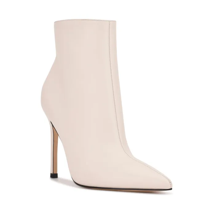 Farrah Dress Booties Chic Cream Leather Women Nine West Boots and Booties Farrah Dress Booties Chic Cream Leather Women Nine West Boots and Booties
