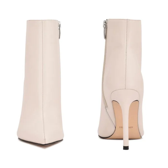 Farrah Dress Booties Chic Cream Leather Women Nine West Boots and Booties Farrah Dress Booties Chic Cream Leather Women Nine West Boots and Booties
