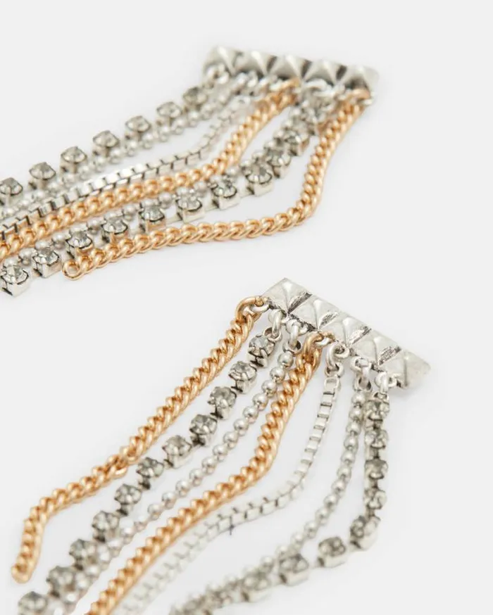 Farrah MultTonal Chain Earrings Warm Brasssilver Women AllSaints Accessories Farrah MultTonal Chain Earrings Warm Brasssilver Women AllSaints Accessories