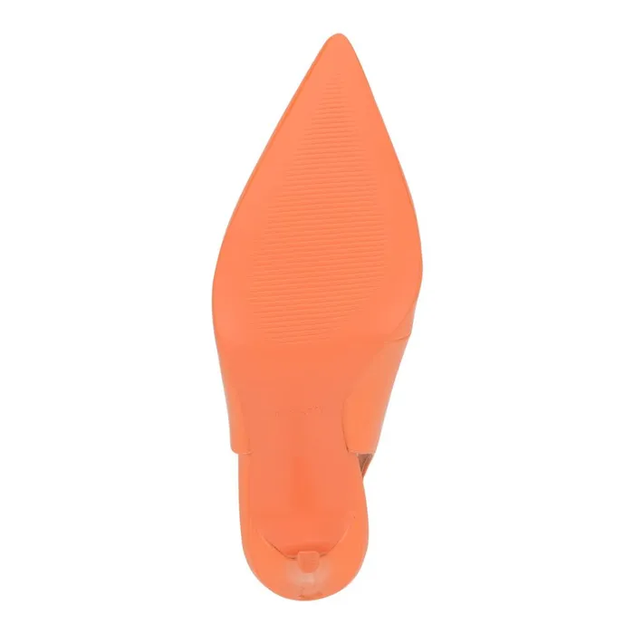 Feather Pointy Toe Slingback Pumps Orange Patent Women Nine West Slingbacks