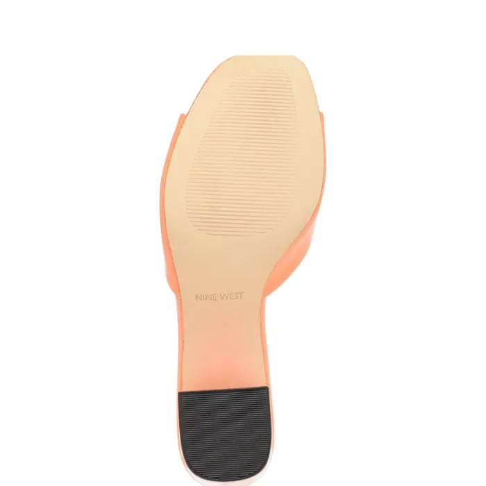 Ferris Block Heel Sandals Orange Patent Women Nine West Heeled Ferris Block Heel Sandals Orange Patent Women Nine West Heeled