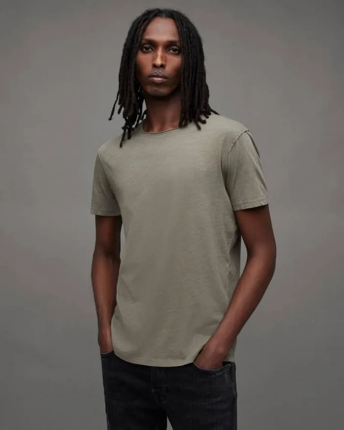 Figure Crew Neck Raw Edge TShirt Planet Grey Men AllSaints TShirts