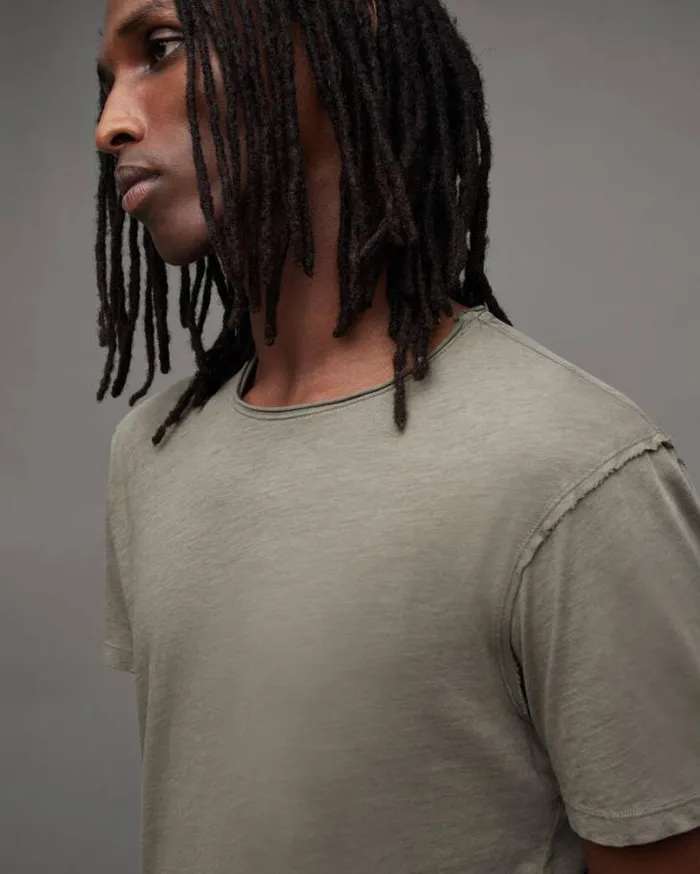 Figure Crew Neck Raw Edge TShirt Planet Grey Men AllSaints TShirts