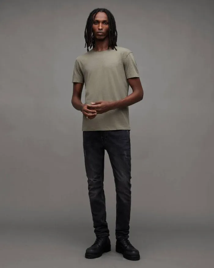 Figure Crew Neck Raw Edge TShirt Planet Grey Men AllSaints TShirts