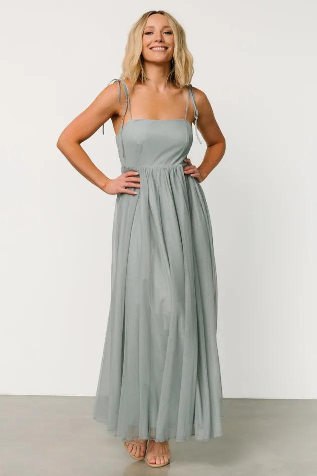 Fiona Tulle Maxi Dress Eucalyptus Women Baltic Born Maxi Dresses