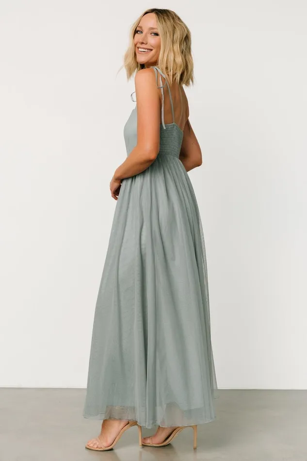 Fiona Tulle Maxi Dress Eucalyptus Women Baltic Born Maxi Dresses Fiona Tulle Maxi Dress Eucalyptus Women Baltic Born Maxi Dresses