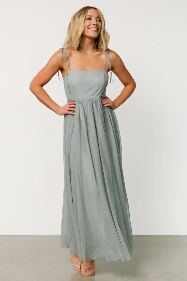Fiona Tulle Maxi Dress Eucalyptus Women Baltic Born Maxi Dresses Fiona Tulle Maxi Dress Eucalyptus Women Baltic Born Maxi Dresses