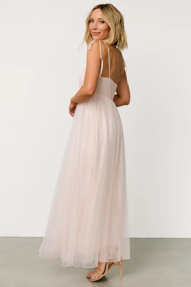 Fiona Tulle Maxi Dress Pale Blush Women Baltic Born Tulle Styles