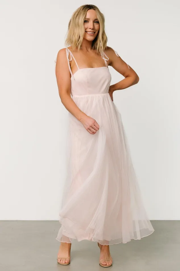 Fiona Tulle Maxi Dress Pale Blush Women Baltic Born Tulle Styles