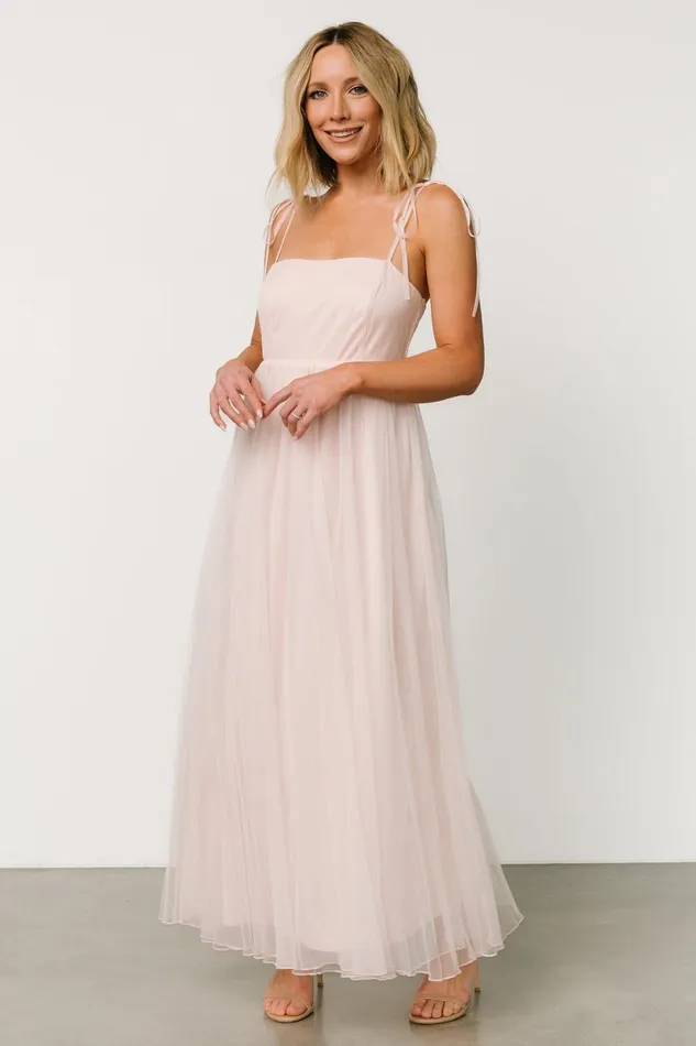 Fiona Tulle Maxi Dress Pale Blush Women Baltic Born Tulle Styles