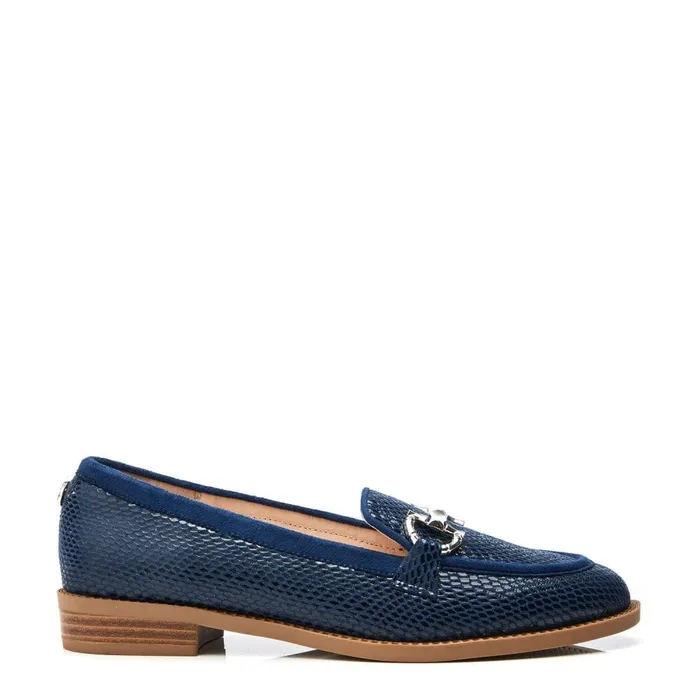 Flat And Ballerina Shoes Women Moda In Pelle Franzie Navy Textile
