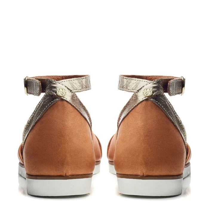 Flat Sandals Women Moda In Pelle Bsoleful BSensi Tan Leather