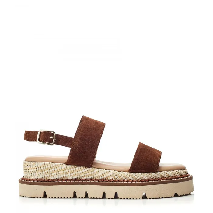 Flat Sandals Women Moda In Pelle Nilania Tan Suede