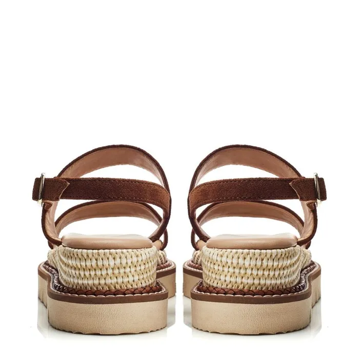 Flat Sandals Women Moda In Pelle Nilania Tan Suede