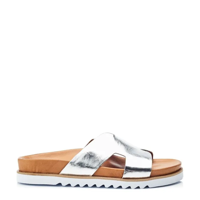 Flatform Sandals Women Moda In Pelle Bsoleful BLivia Silver Leather