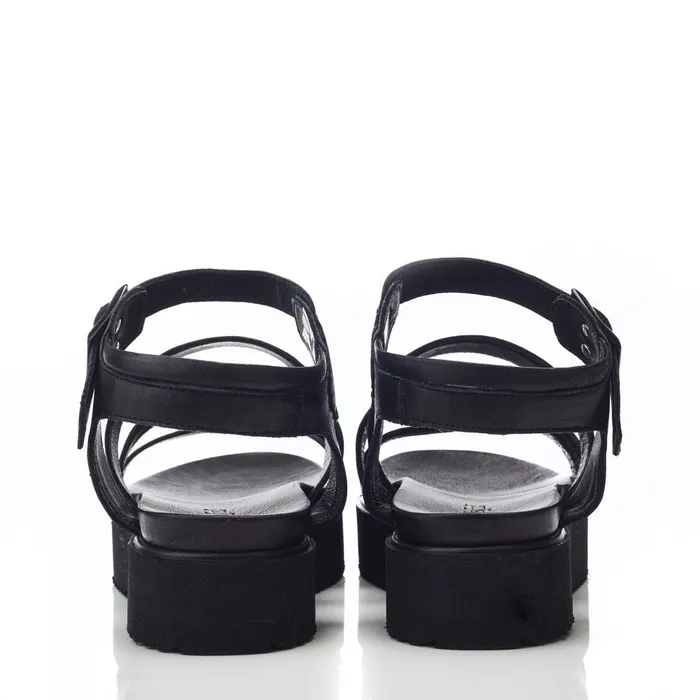 Flatform Sandals Women Moda In Pelle Bsoleful BRocker Black Leather