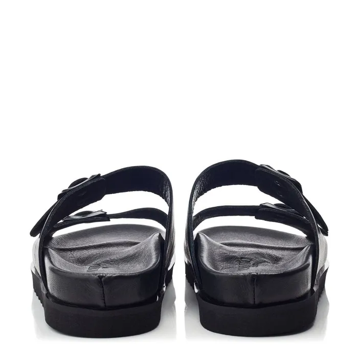 Flatform Sandals Women Moda In Pelle Bsoleful BSlidey Black Leather