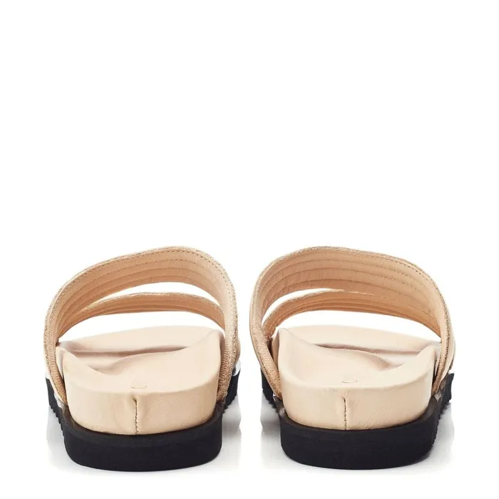 Flatform Sandals Women Moda In Pelle Bsoleful BStrider Beige Leather