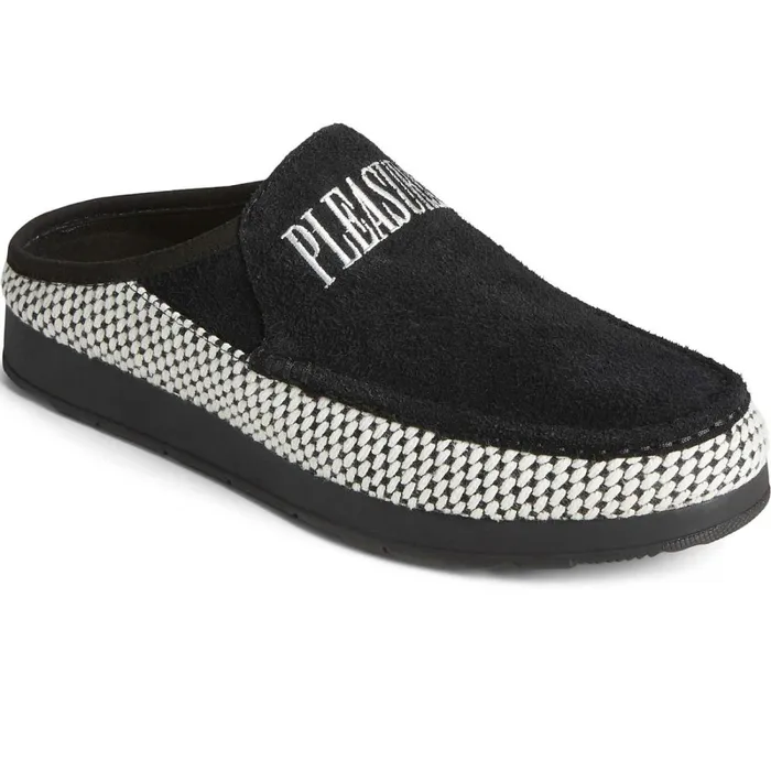 Flats and Loafers WomenMen Sperry Unisex Sperry X Pleasures MocSider Knit Mule Black